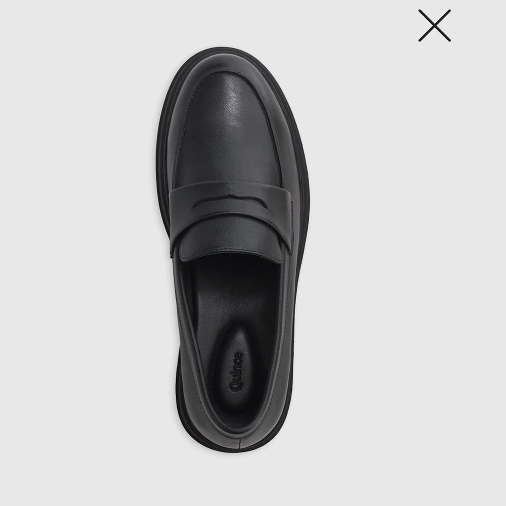 NIB Quince Italian Leather Lug Sole Loafer Black Size Women's 10 - Picture 3 of 13